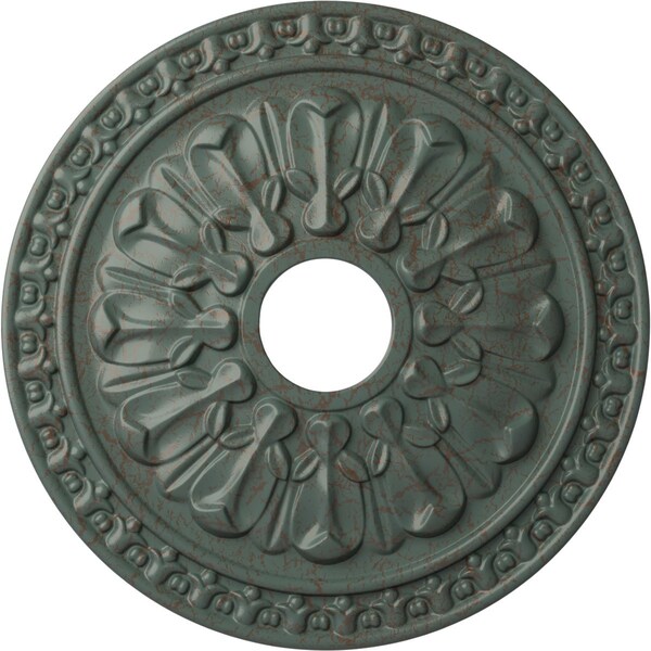 Ekena Millwork Warsaw Ceiling Medallion (Canopies up to 3 1/2"), 18"OD x 3 1/2"ID x 1 3/8"P, Cloud Burst Crackle CM18WACBC - main